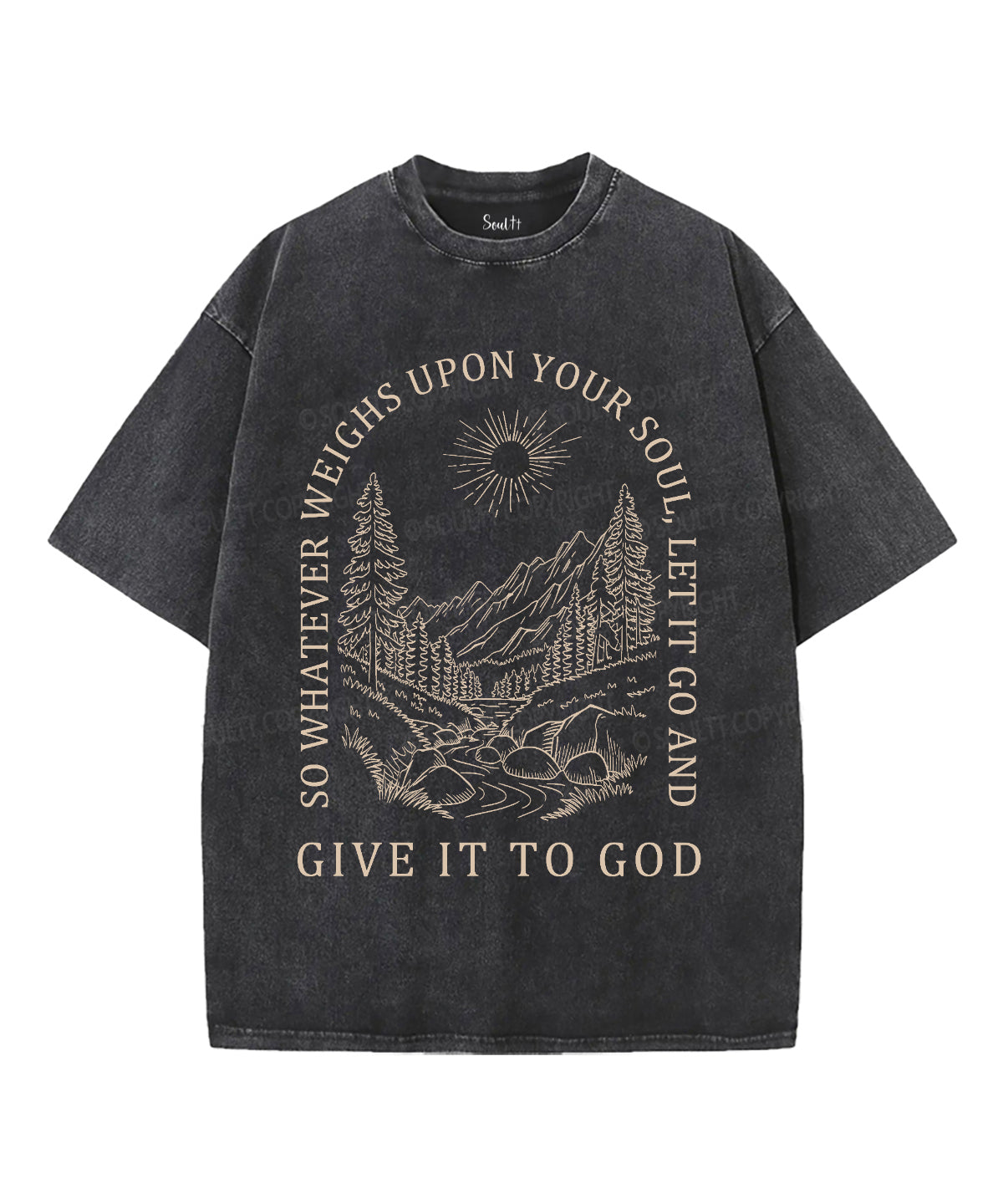 Give It to God Unisex Washed Christian T-shirt Hoodie, Sweatshirt | CiraTrend.com (Image 2)