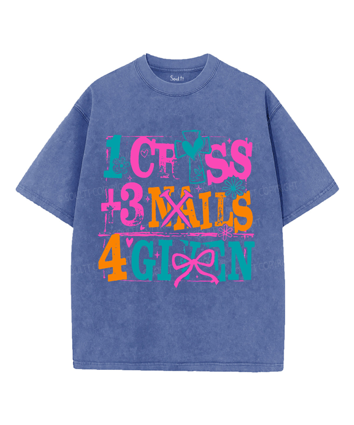 1 Cross + 3 Nails 4Given Unisex Washed Christian T-shirt Hoodie, Sweatshirt | CiraTrend.com (Image 3)