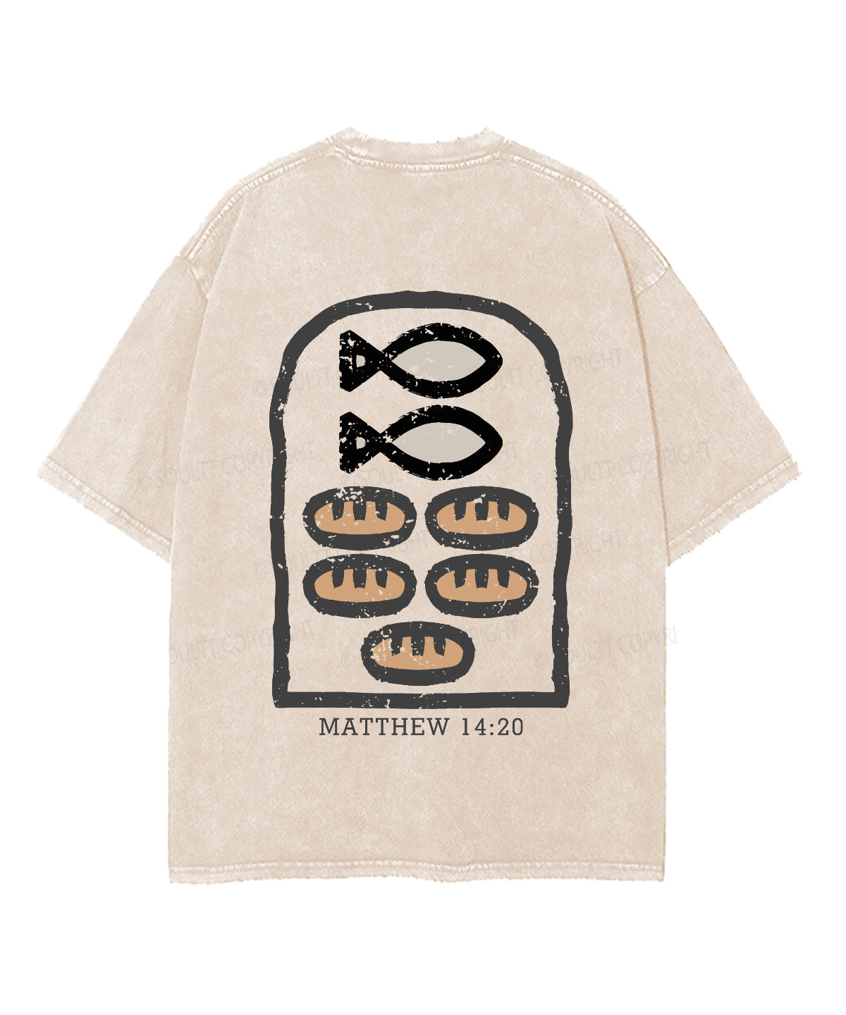 They All Ate And Were Satisfied Double Sided Unisex Washed Christian T-shirt Style003 Hoodie, Sweatshirt (Image 3)
