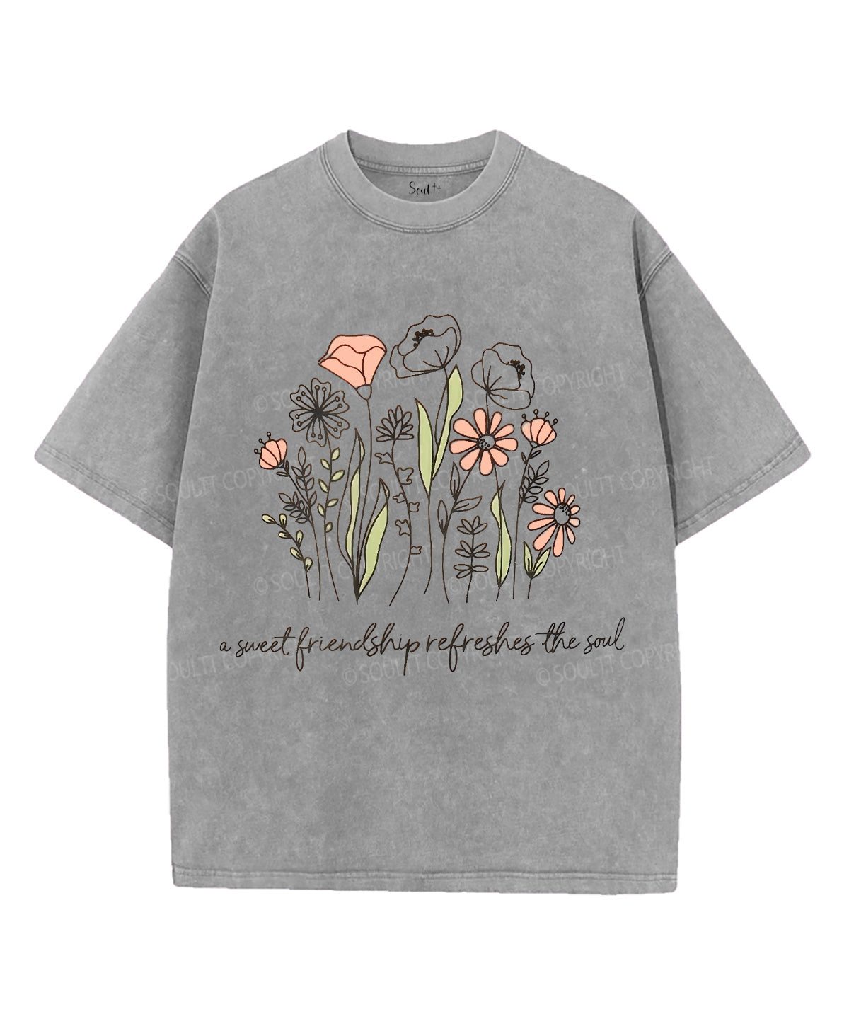 A Sweet Friendship Refreshes The Soul Unisex Washed Christian T-shirt Hoodie, Sweatshirt | CiraTrend.com (Image 2)