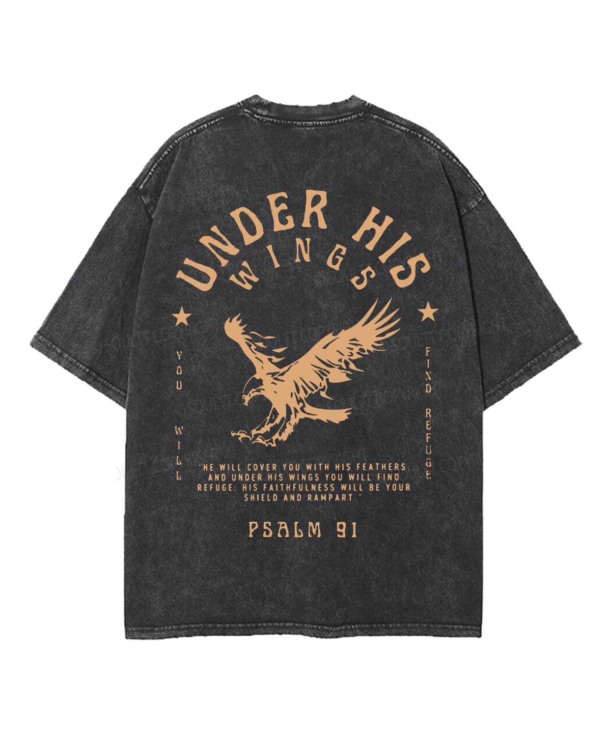 Under His Wings Double Sided Unisex Washed Christian T-shirt Hoodie, Sweatshirt | CiraTrend.com (Image 2)