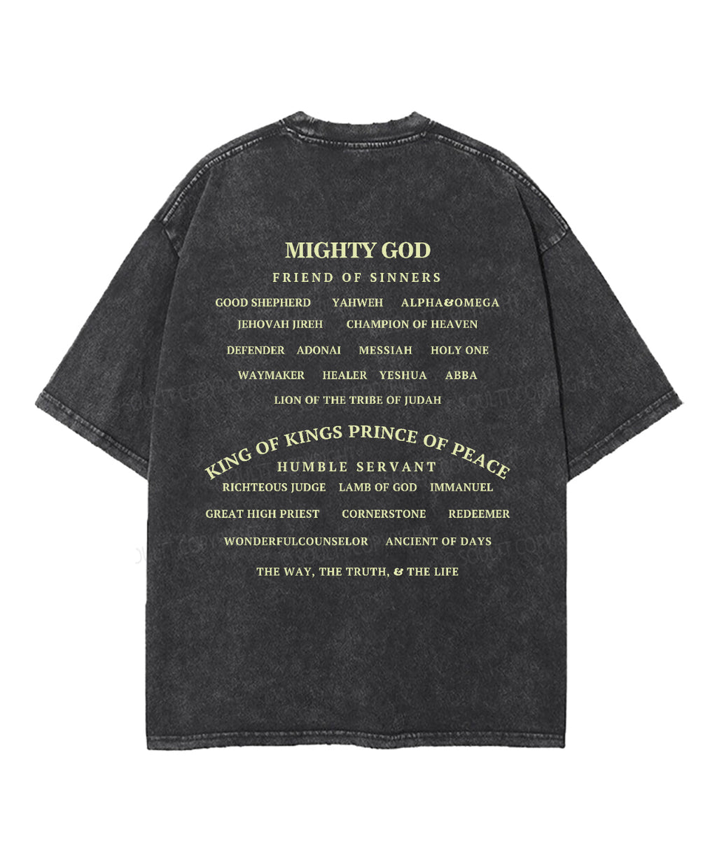 Mighty God Double Sided Washed Christian T-shirt Hoodie, Sweatshirt | CiraTrend.com (Image 5)