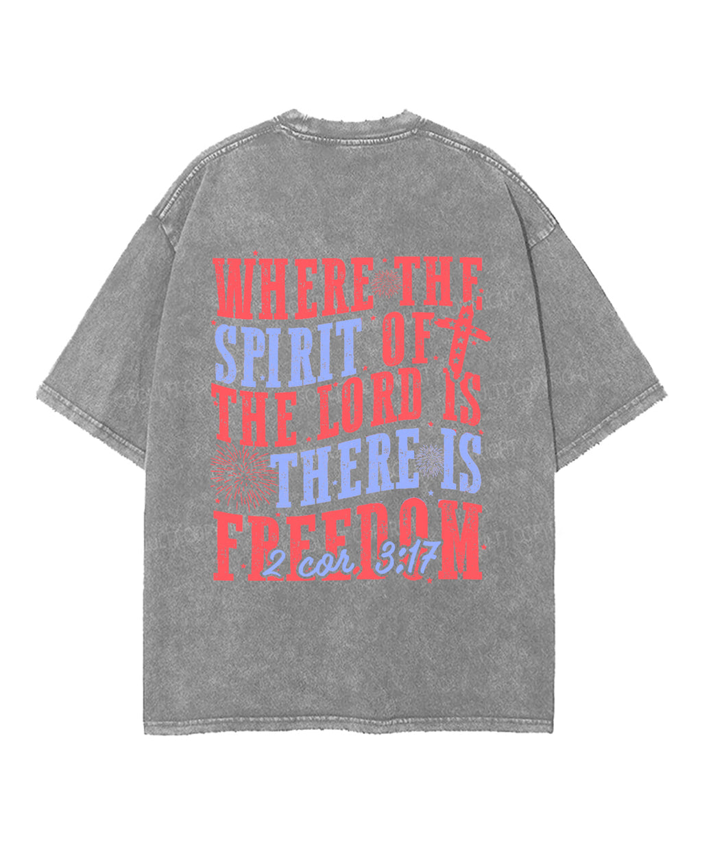 There is Freedom Double Sided Unisex Washed Christian T-shirt Hoodie, Sweatshirt | CiraTrend.com (Image 5)