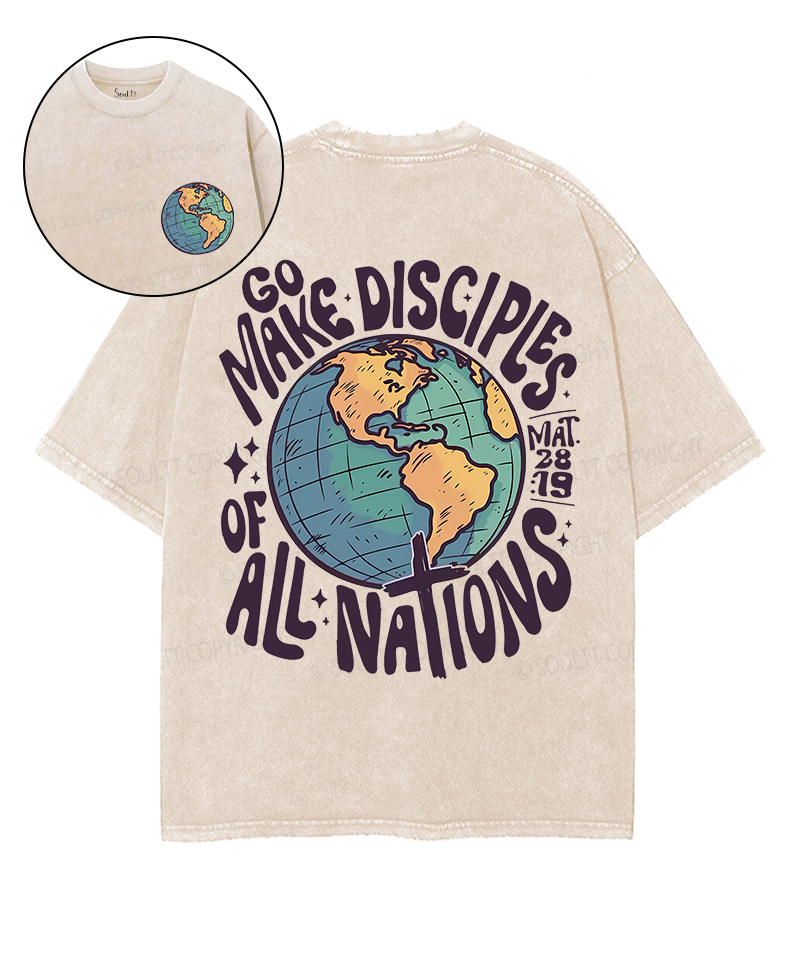 Go Make Disciples Double Sided Washed Christian T-Shirts, Hoodie, Sweatshirt