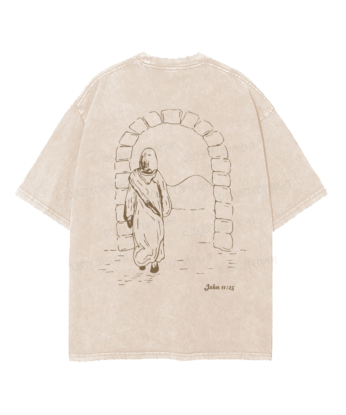 I AmThe Resurrection Double Sided Unisex Washed Christian T-shirt Hoodie, Sweatshirt | CiraTrend.com (Image 3)