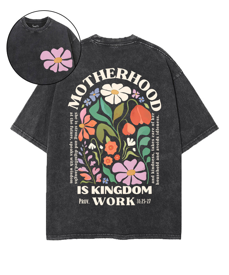 Motherhood Is Kingdom Work Double Sided Unisex Washed Christian T-shirt Style007 Hoodie, Sweatshirt | CiraTrend.com (Image 1)