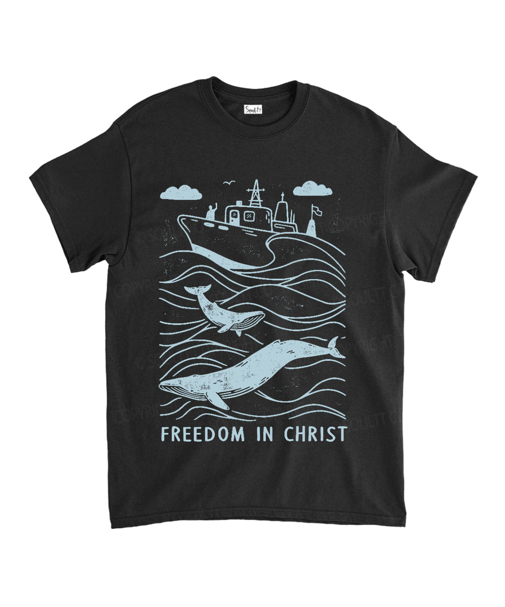 Freedom In Christ Unisex Cotton Christian T-Shirt Hoodie, Sweatshirt | CiraTrend.com (Image 3)