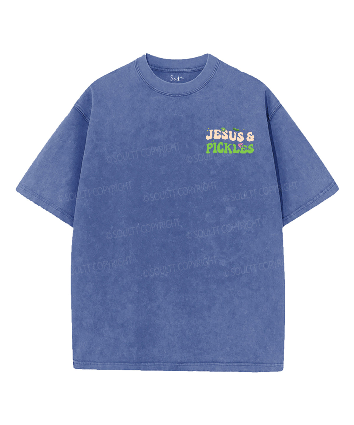 Love Jesus And Love Pickles Double Sided Unisex Washed Christian T-shirt Hoodie, Sweatshirt | CiraTrend.com (Image 5)