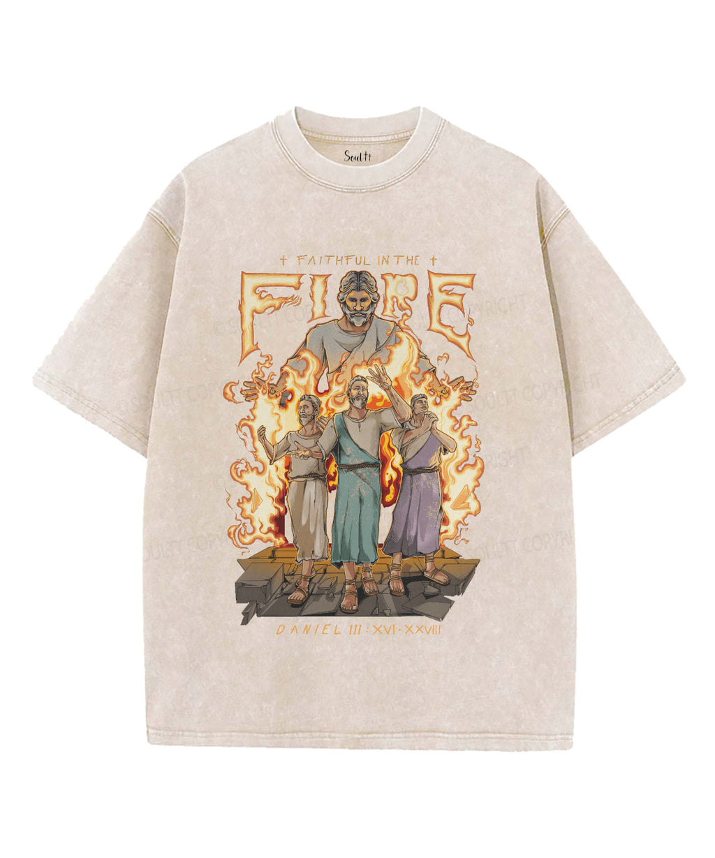 Faithfu In The Fire Washed Christian T-shirt Hoodie, Sweatshirt | CiraTrend.com (Image 3)