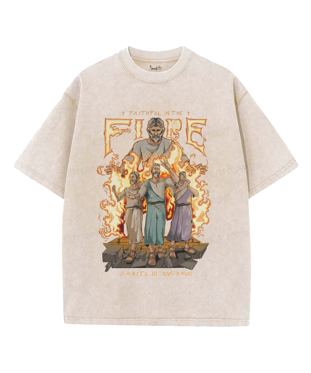 Faithfu In The Fire Washed Christian T-shirt Hoodie, Sweatshirt | CiraTrend.com (Image 3)