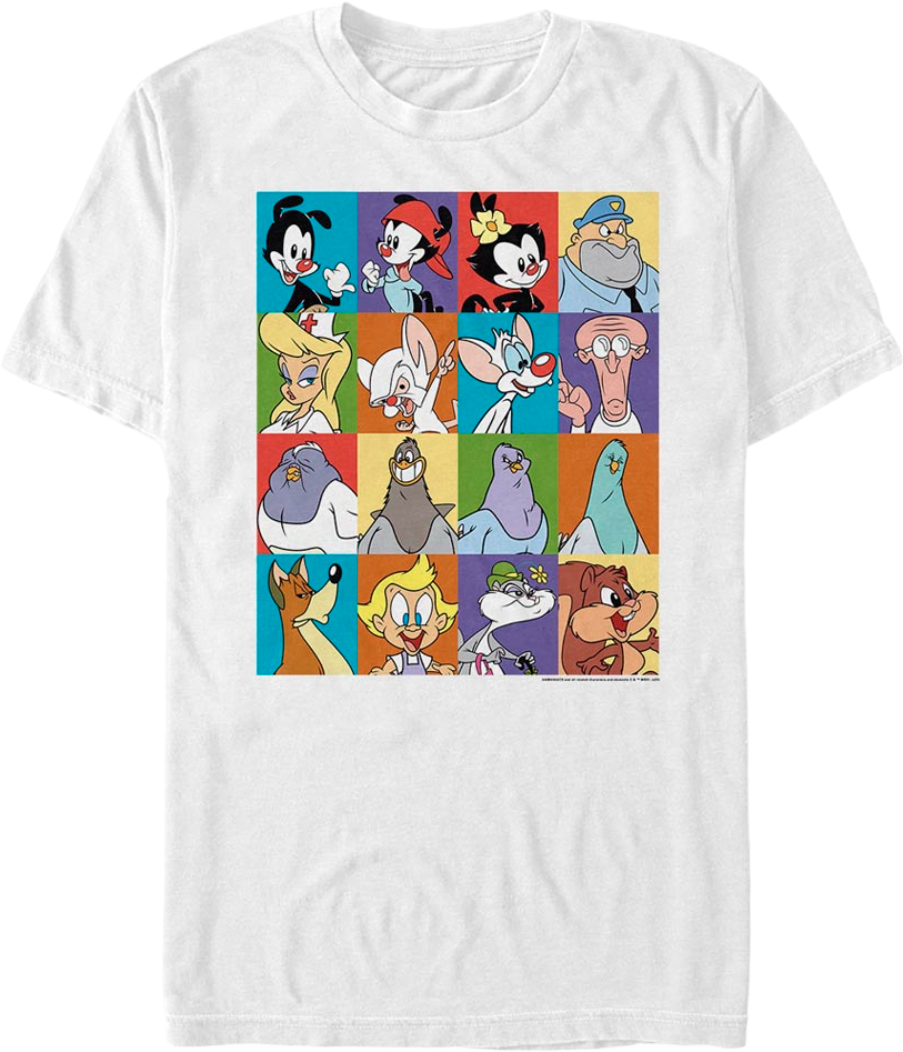 White Classic Character Blocks Animaniacs T-Shirts, Hoodie, Sweatshirt