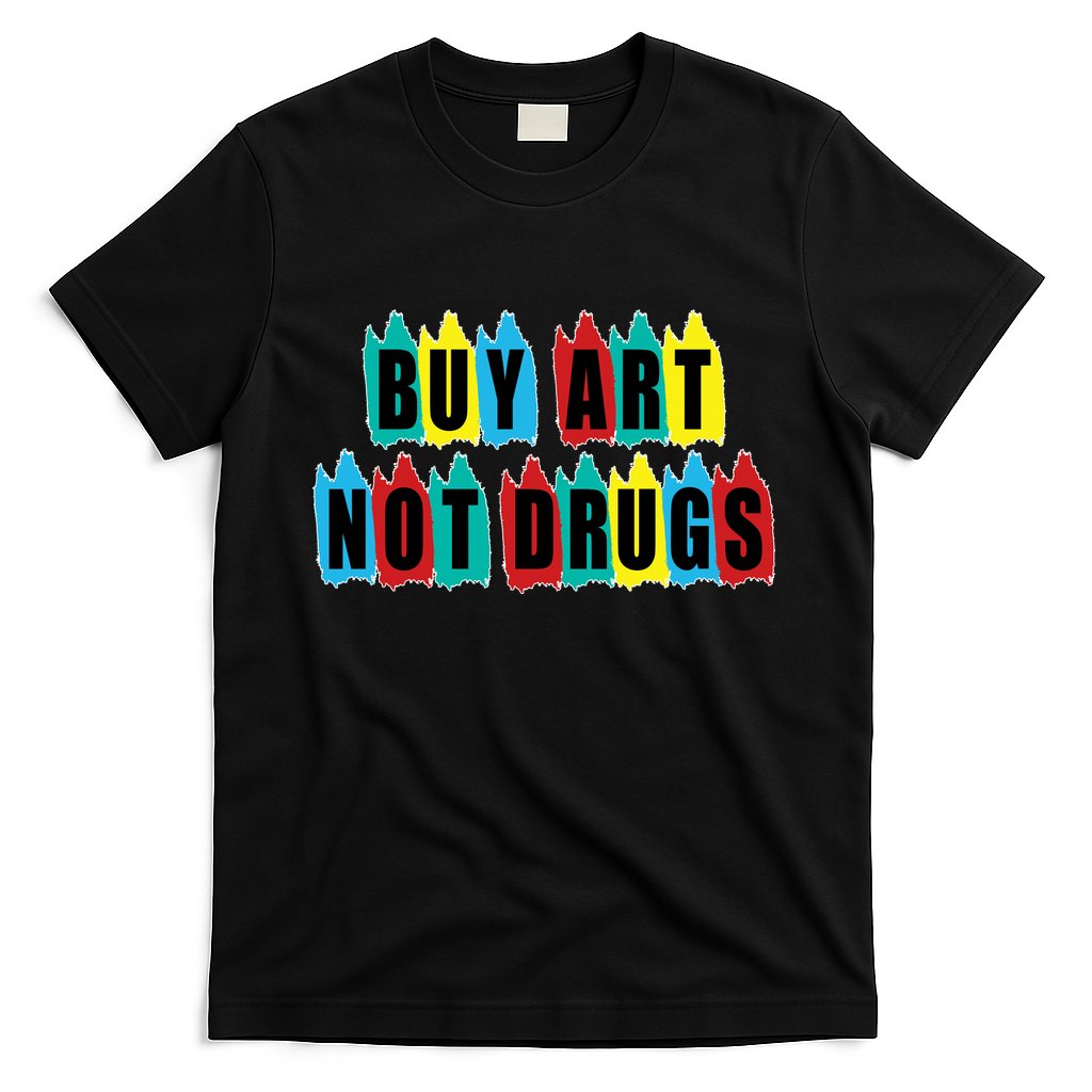 Colorful Buy Art Not Drugs Logo T-Shirt