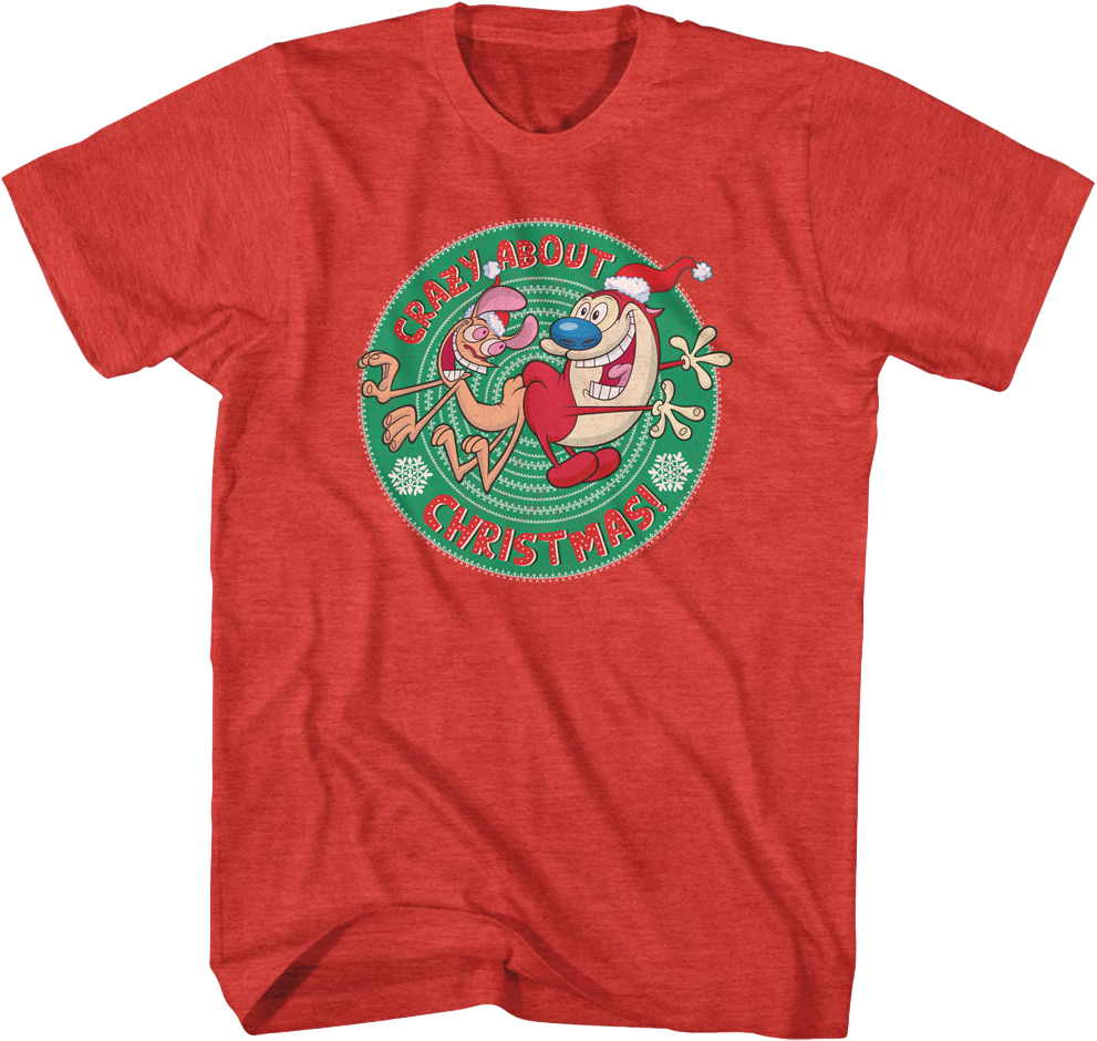Crazy About Christmas Ren And Stimpy T-Shirt Hoodie, Sweatshirt | CiraTrend.com (Image 1)