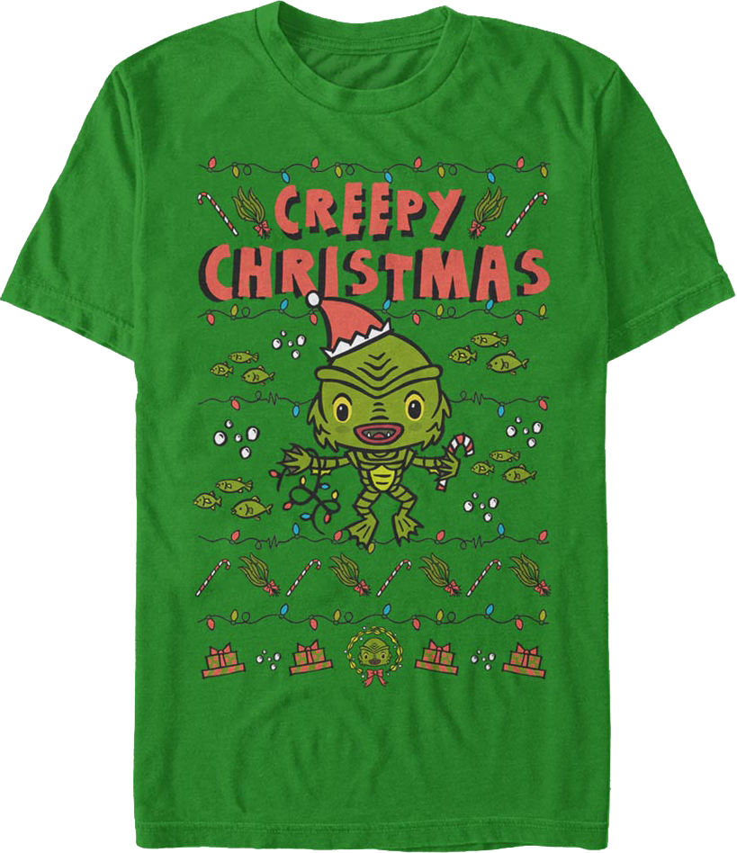 Creepy Christmas Creature From The Black Lagoon T-Shirt Hoodie, Sweatshirt | CiraTrend.com (Image 1)