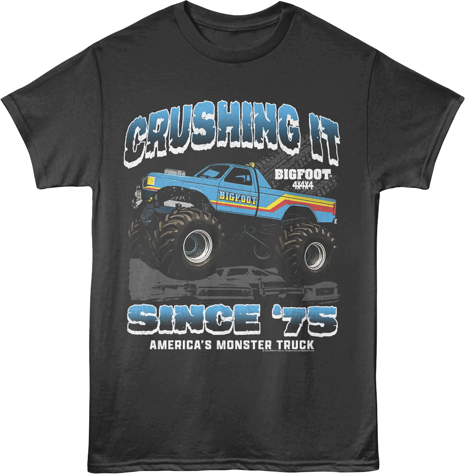 Crushing It Since '75 Bigfoot T-Shirt Hoodie, Sweatshirt | CiraTrend.com (Image 1)