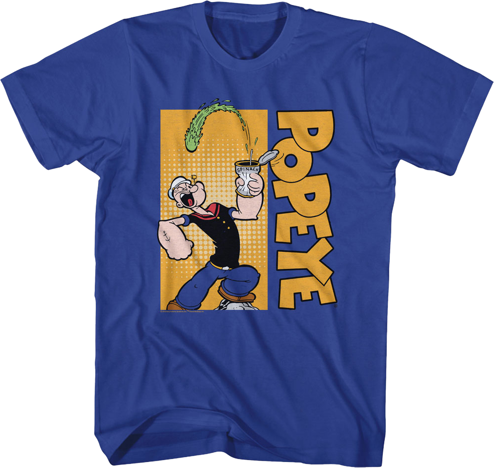 Crushing Spinach Can Popeye T-Shirt Hoodie, Sweatshirt | CiraTrend.com (Image 1)