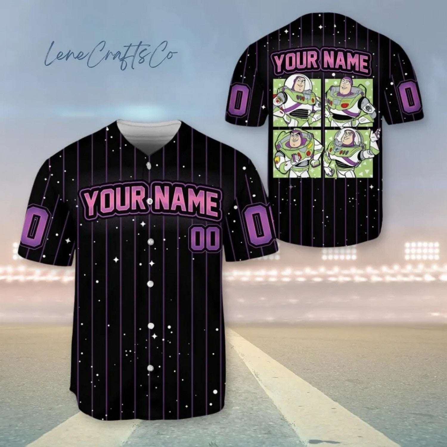 Custom Name Toy Story Buzz Lightyear Black Baseball Jersey