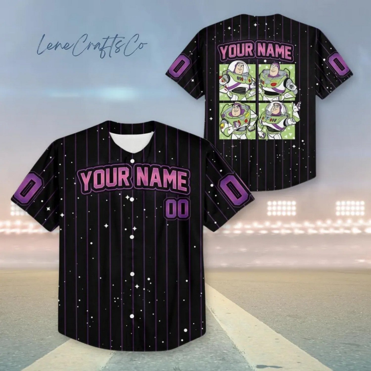 Custom Name Toy Story Buzz Lightyear Black Baseball Jersey