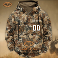 New York Jets Custom Name Number Camo Huntin' 3D Cargo Hoodie