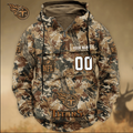 Tennessee Titans Custom Name Number Camo Huntin' 3D Cargo Hoodie
