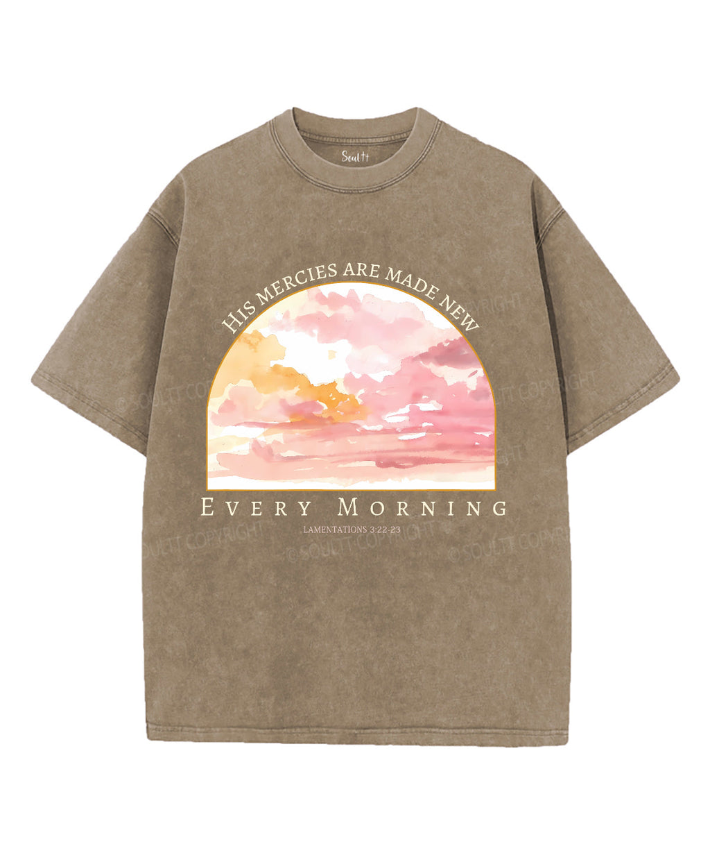 His Mercies Are New Every Morning Unisex Washed Christian T-shirt Hoodie, Sweatshirt | CiraTrend.com (Image 5)