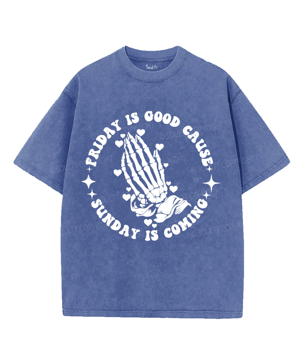 Sunday Is Caming Unisex Washed Christian T-shirt Hoodie, Sweatshirt | CiraTrend.com (Image 3)