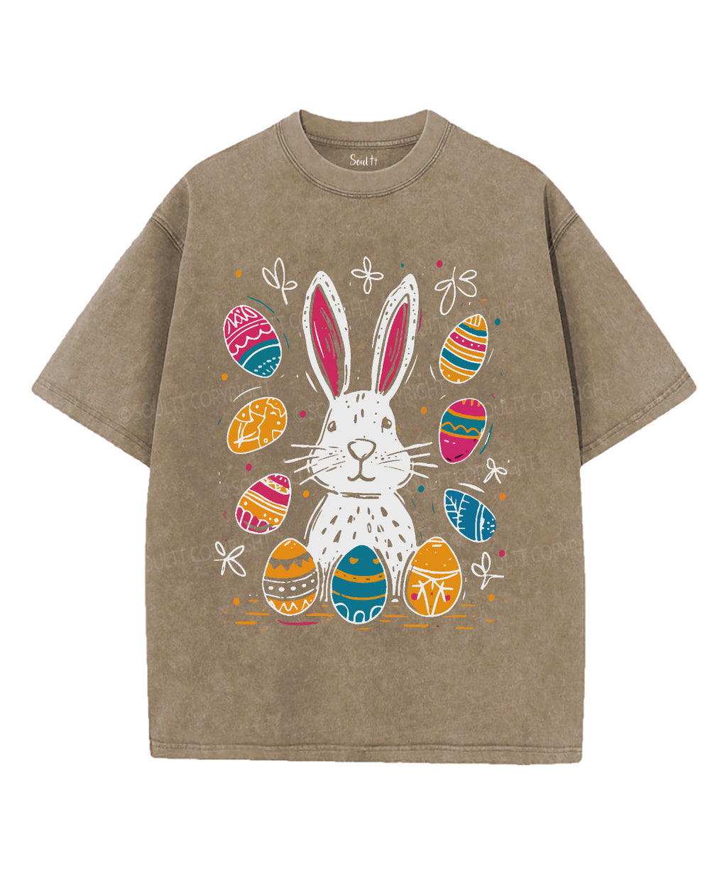 Easter Bunny Eggs Unisex Washed Christian T-shirt Hoodie, Sweatshirt | CiraTrend.com (Image 5)