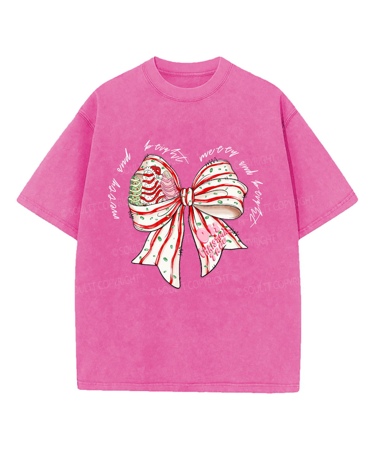 Merry And Bright Washed Christian T-shirt Hoodie, Sweatshirt | CiraTrend.com (Image 2)
