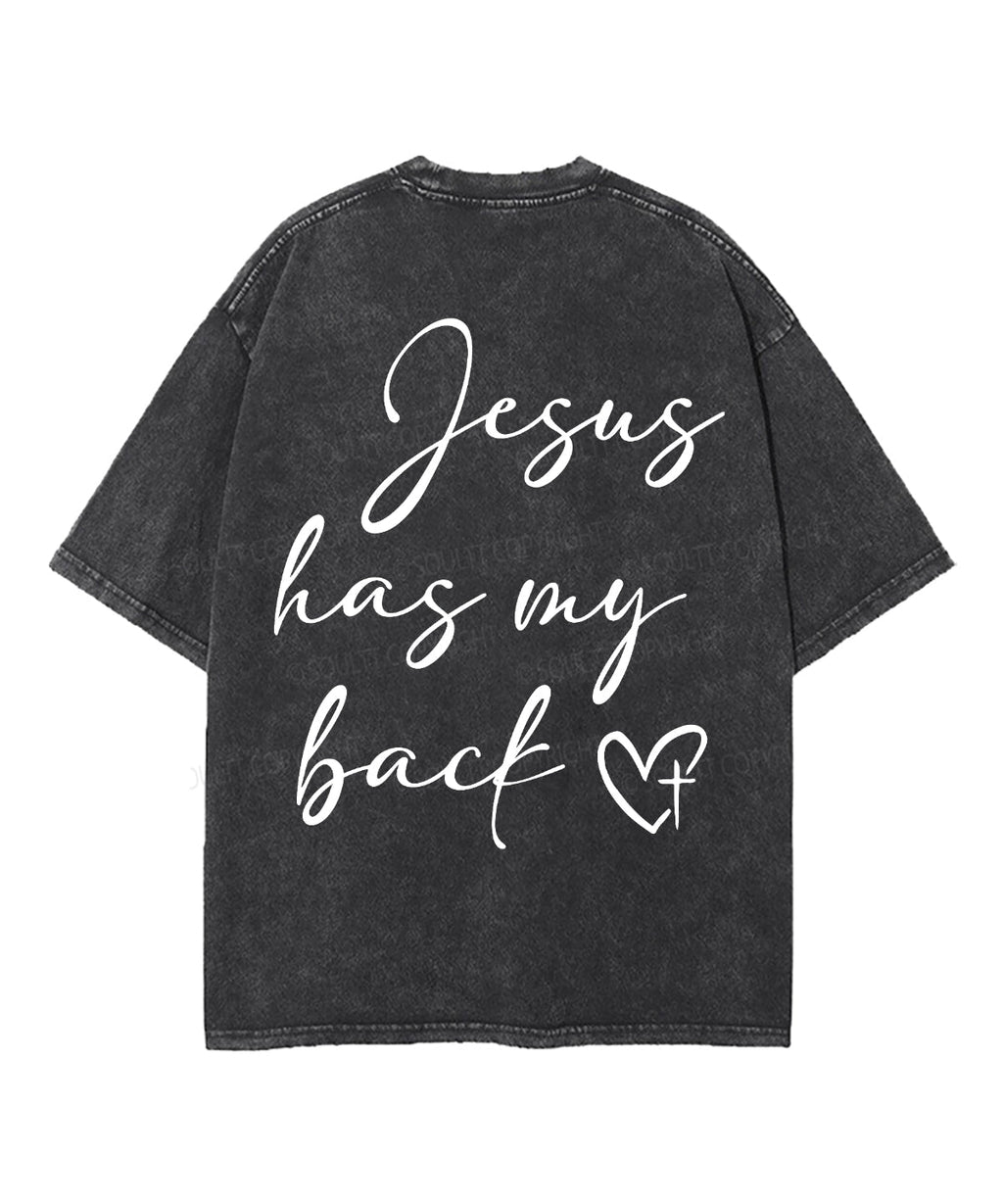Jesus Has My Back Double Sided Unisex Washed Christian T-shirt Style002 Hoodie, Sweatshirt | CiraTrend.com (Image 4)
