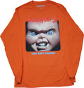 Child's Play Mens Long Sleeve  T-Shirt - Chucky Look Who's Stalking Back Logo Hoodie, Sweatshirt | CiraTrend.com (Image 1)