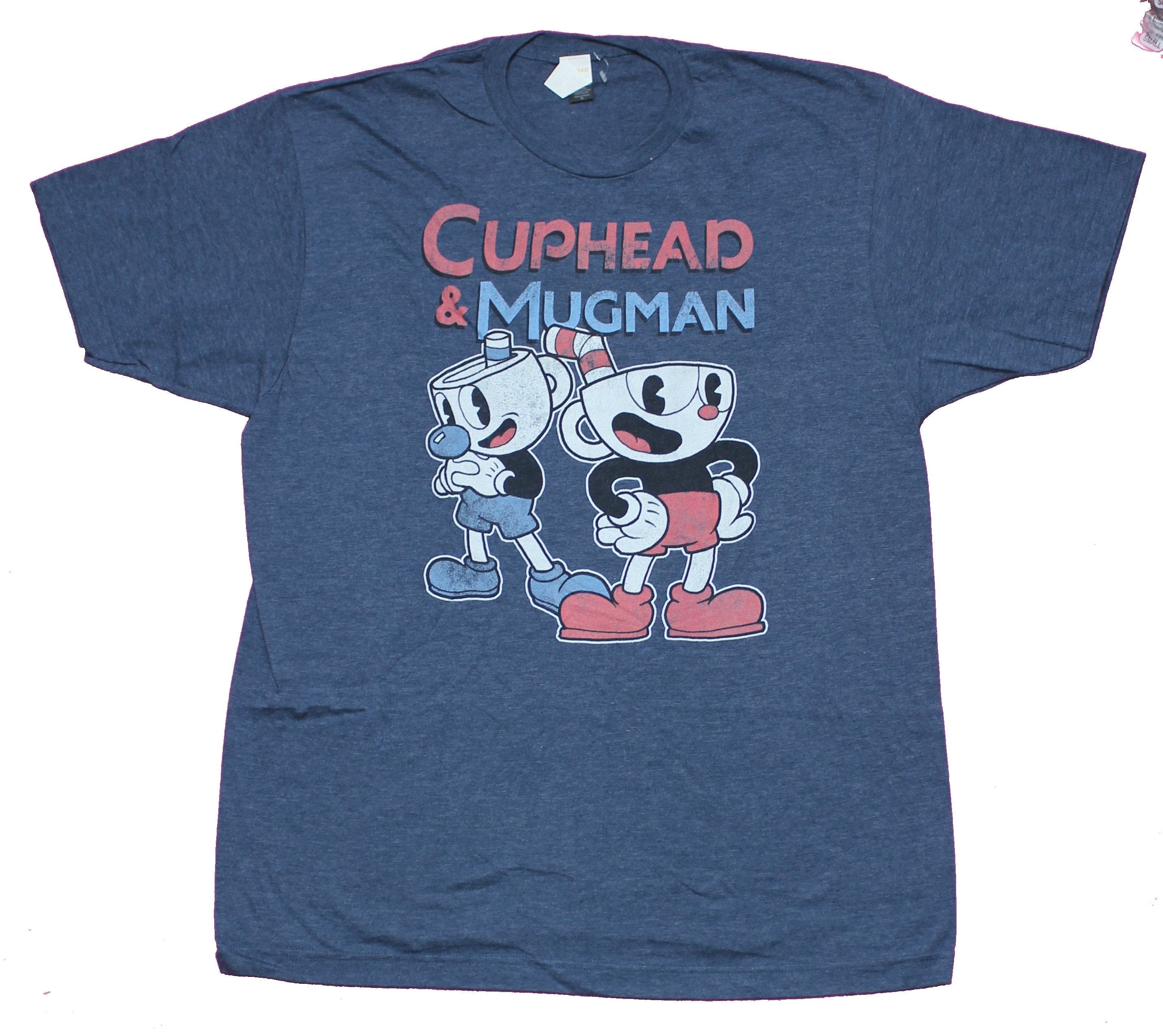 Cuphead Mens T-Shirt - Cuphead & Mugman Distressed Duo Hoodie, Sweatshirt | CiraTrend.com