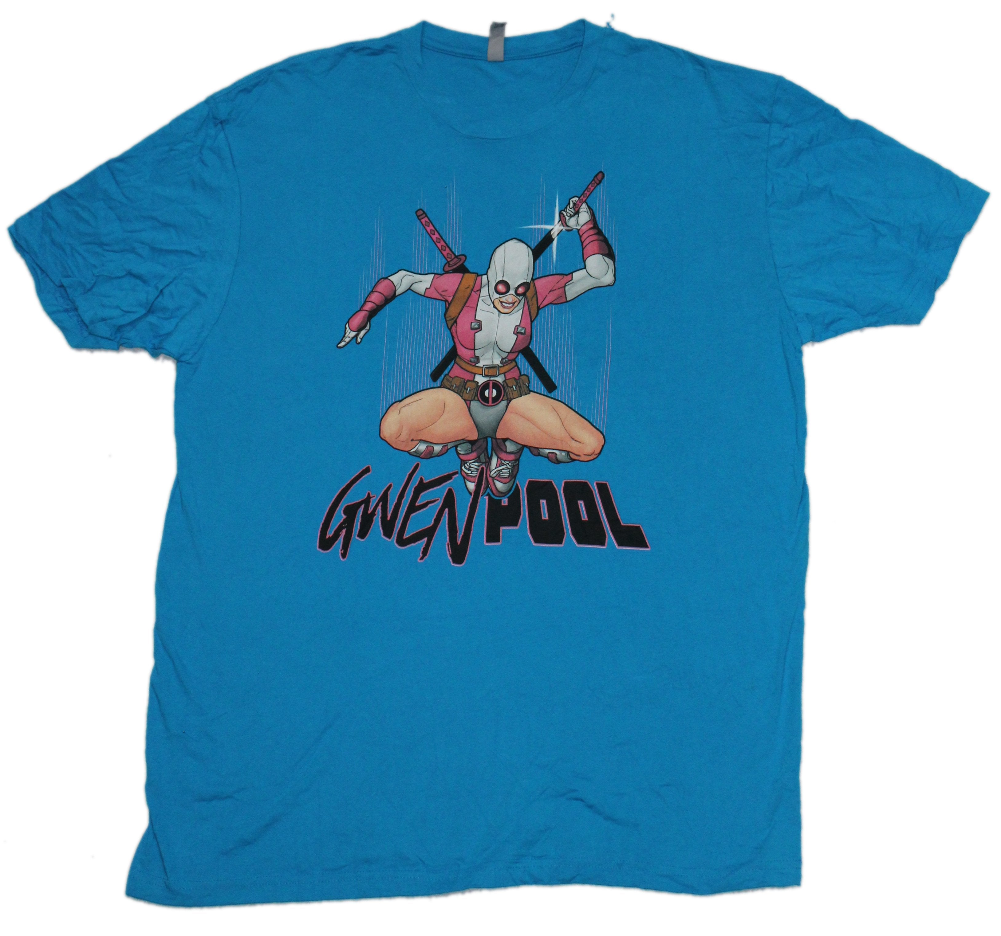 Gwenpool Mens T-Shirt - Squatting Position Grabbing Sword Hoodie, Sweatshirt | CiraTrend.com