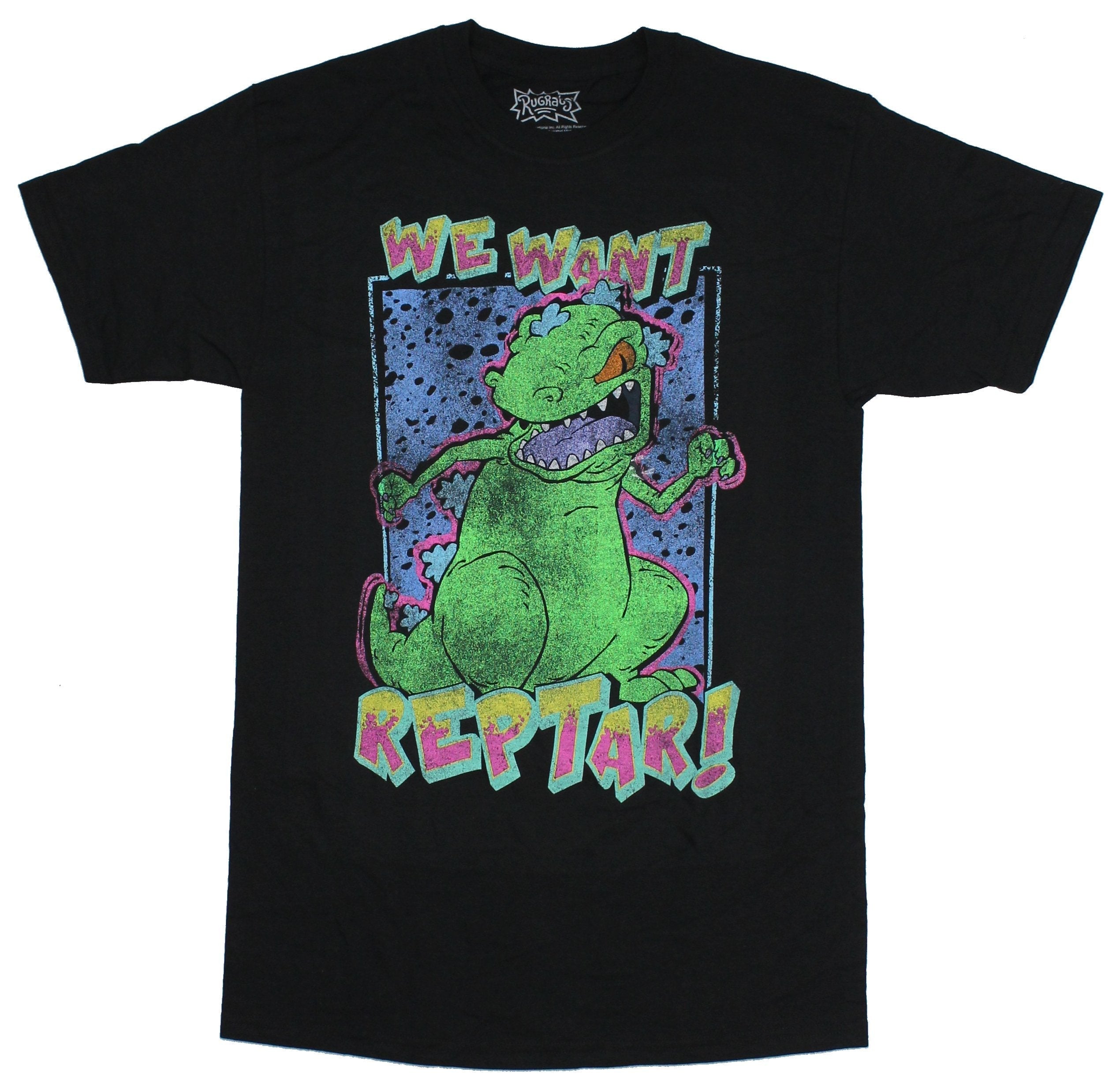 Rugrats Mens T-Shirt - We Want Reptar! Distressed Image Hoodie, Sweatshirt | CiraTrend.com