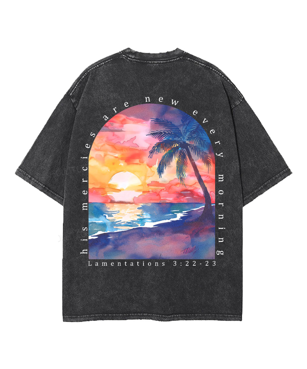 His Mercies Are New Double Sided Unisex Washed Christian T-shirt Style004 Hoodie, Sweatshirt | CiraTrend.com (Image 3)