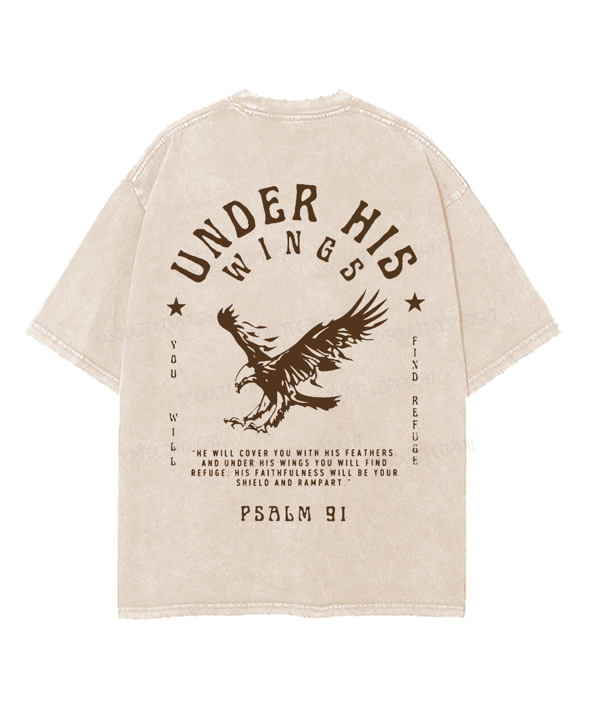 Under His Wings Double Sided Unisex Washed Christian T-shirt Hoodie, Sweatshirt | CiraTrend.com (Image 4)