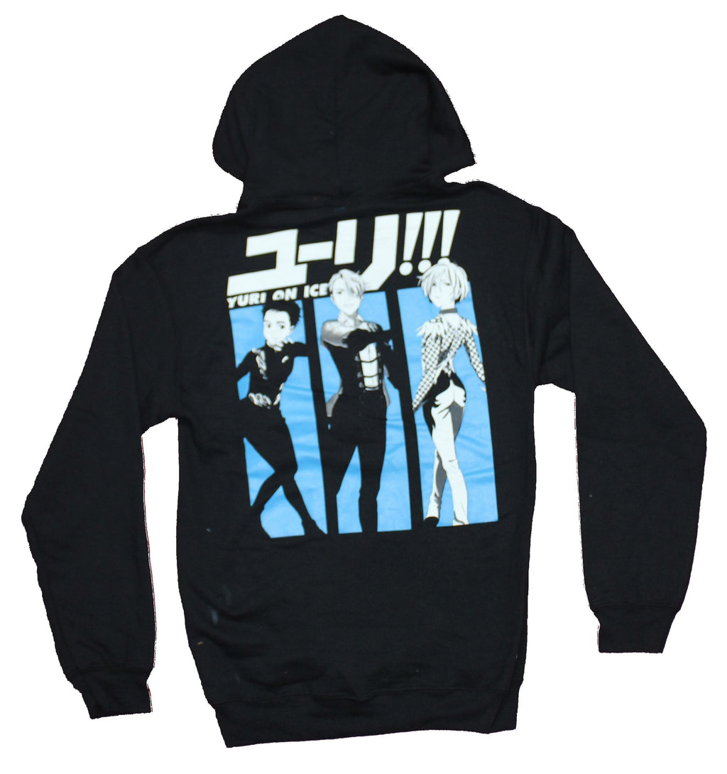 Yuri On Ice Mens Pull Over Hoodie - Triple Threat Character Back & Lapel Logo Image T-Shirts, Sweatshirt (Image 2)