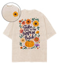 Take me to the Pumpkin Patch Double Sided Unisex Washed Christian T-shirt Hoodie, Sweatshirt | CiraTrend.com (Image 1)