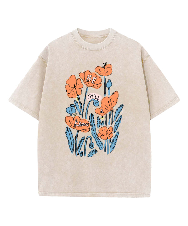 Be Still And Know Washed Christian T-shirt Hoodie, Sweatshirt | CiraTrend.com (Image 1)