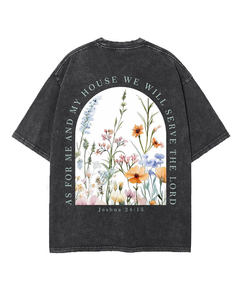 We Will Serve The Lord Double Sided Unisex Washed Christian T-shirt Hoodie, Sweatshirt | CiraTrend.com (Image 3)