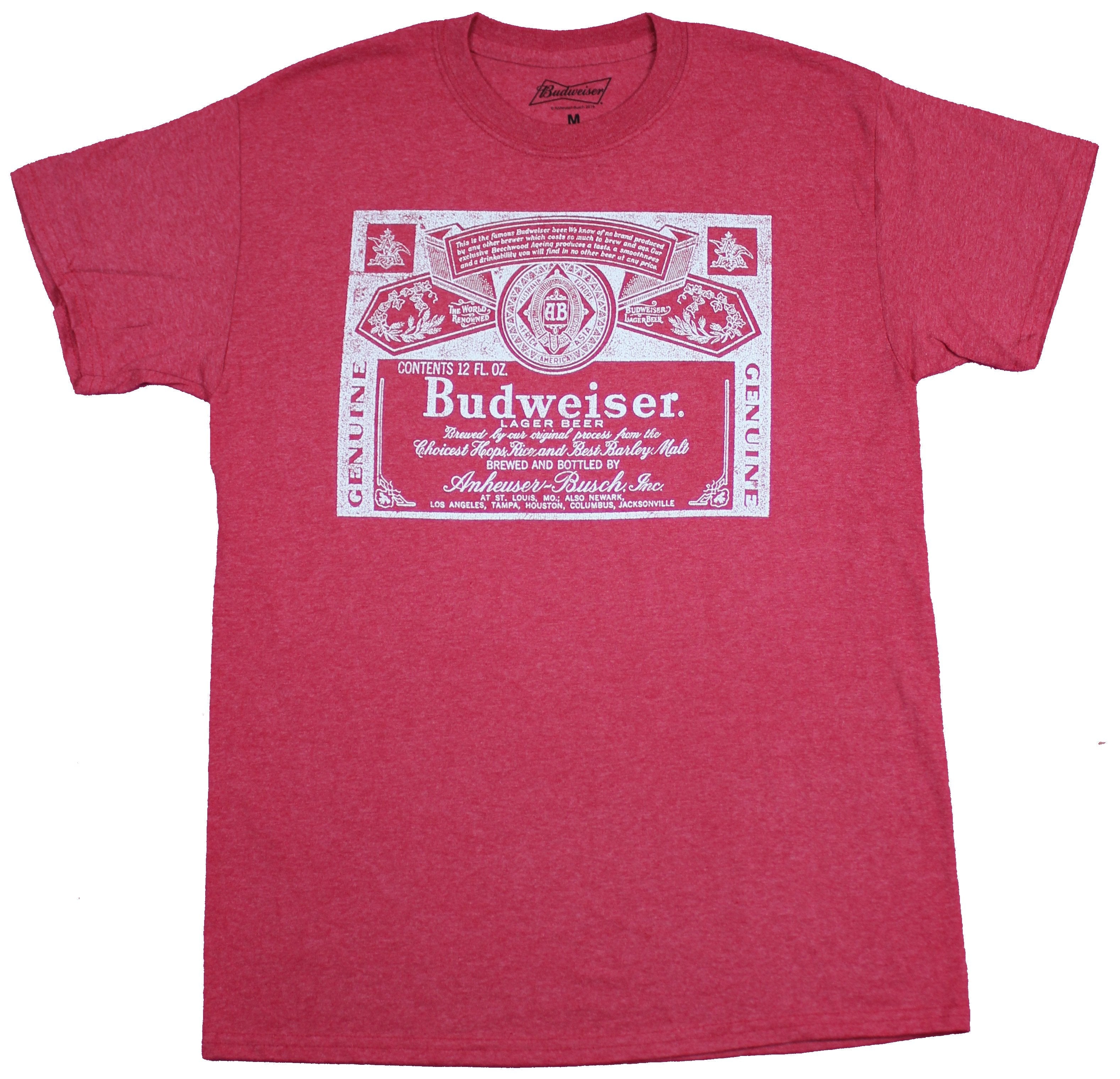 Budweiser Mens T-Shirt  - Classic Simple White Print Bottle Label Hoodie, Sweatshirt | CiraTrend.com