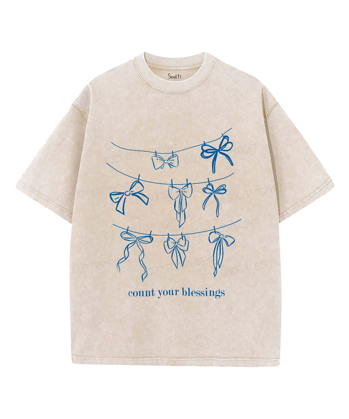 Count Your Blessings Unisex Washed Christian T-shirt Hoodie, Sweatshirt | CiraTrend.com (Image 1)