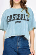 Baseball Est 1871 Mineral Graphic Long Crop Top