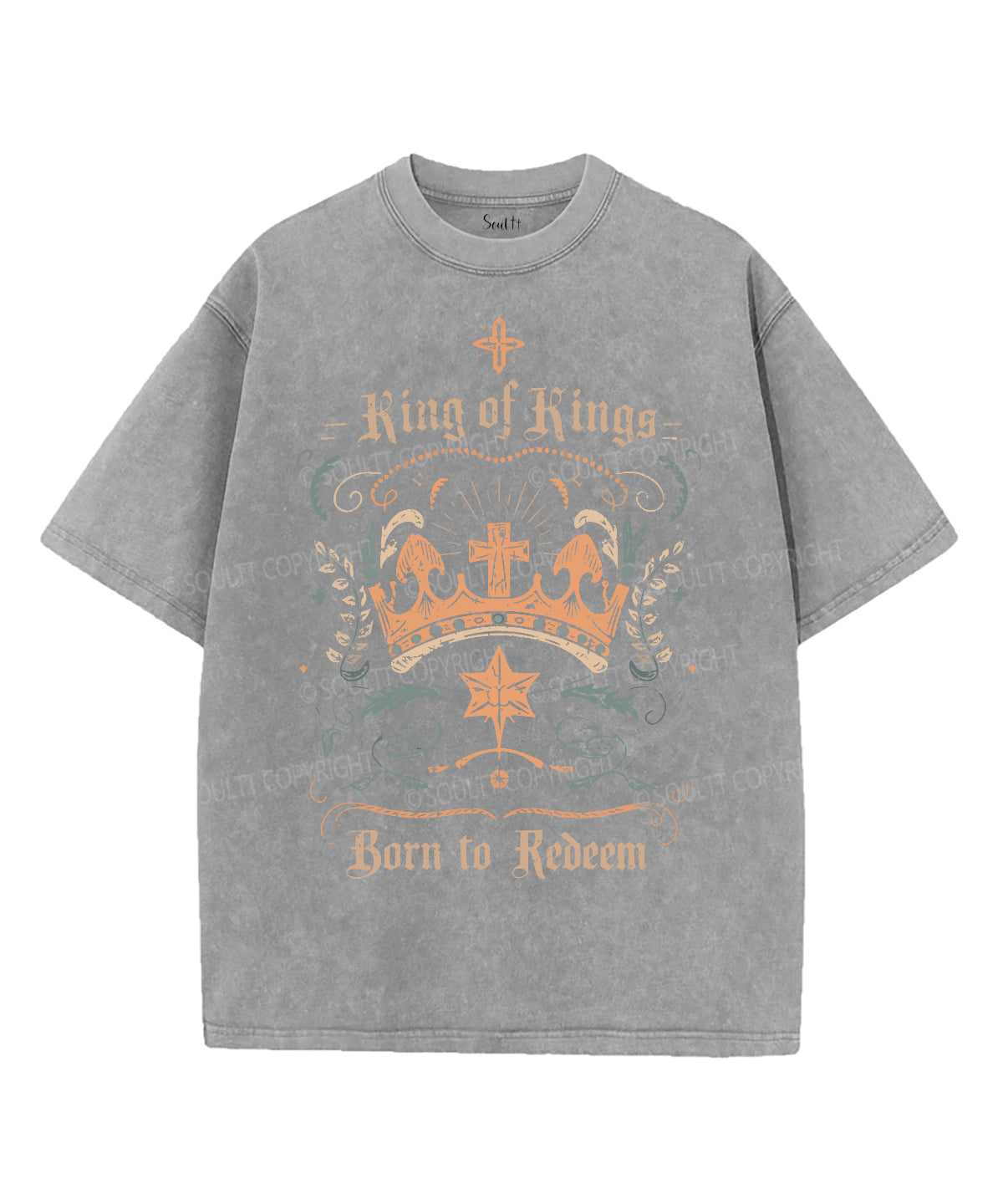 King Of Kings Washed Christian T-shirt Hoodie, Sweatshirt | CiraTrend.com (Image 4)