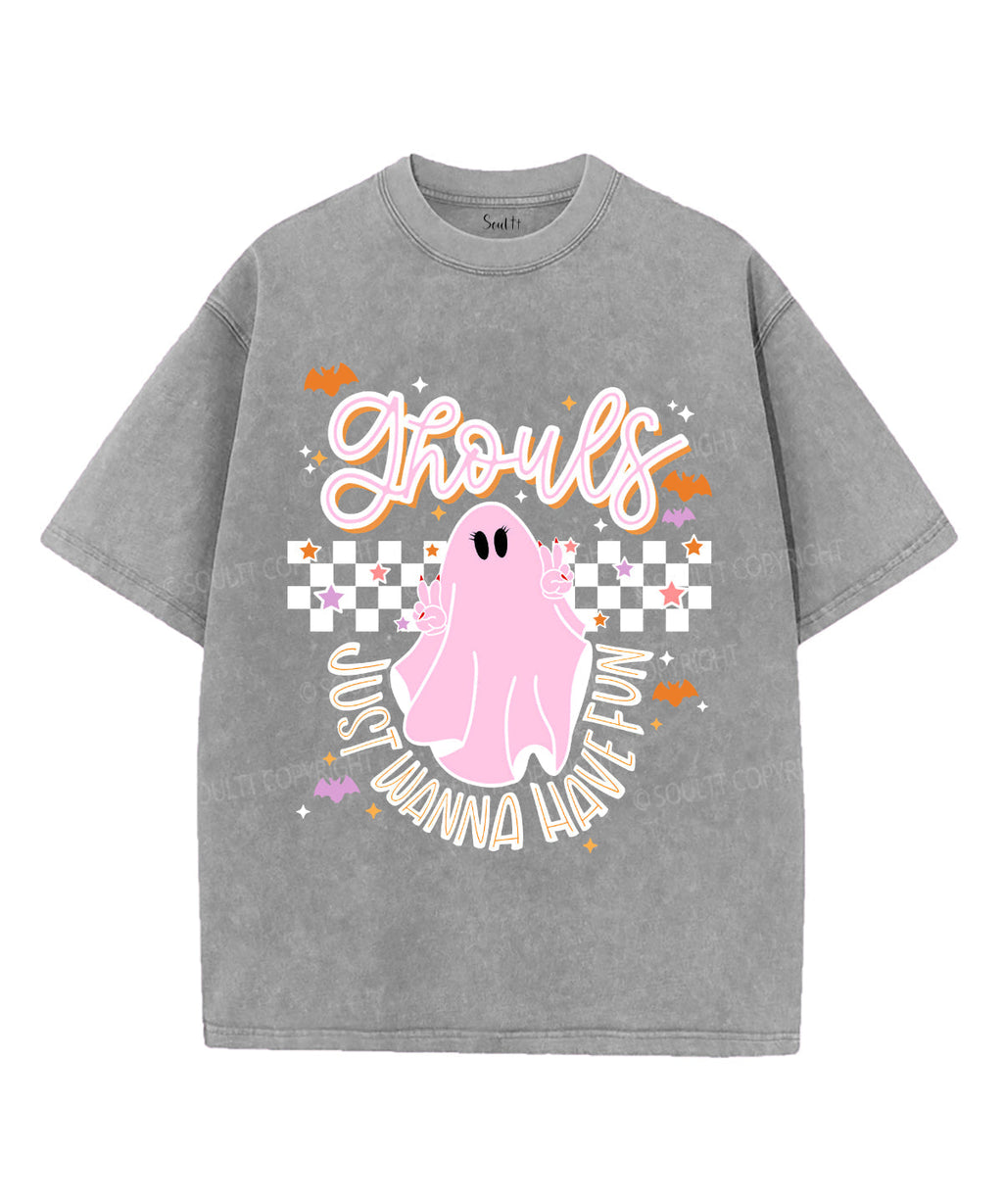 Ghouls Just Wanna Have Fun Unisex Washed Christian T-shirt Hoodie, Sweatshirt | CiraTrend.com (Image 3)