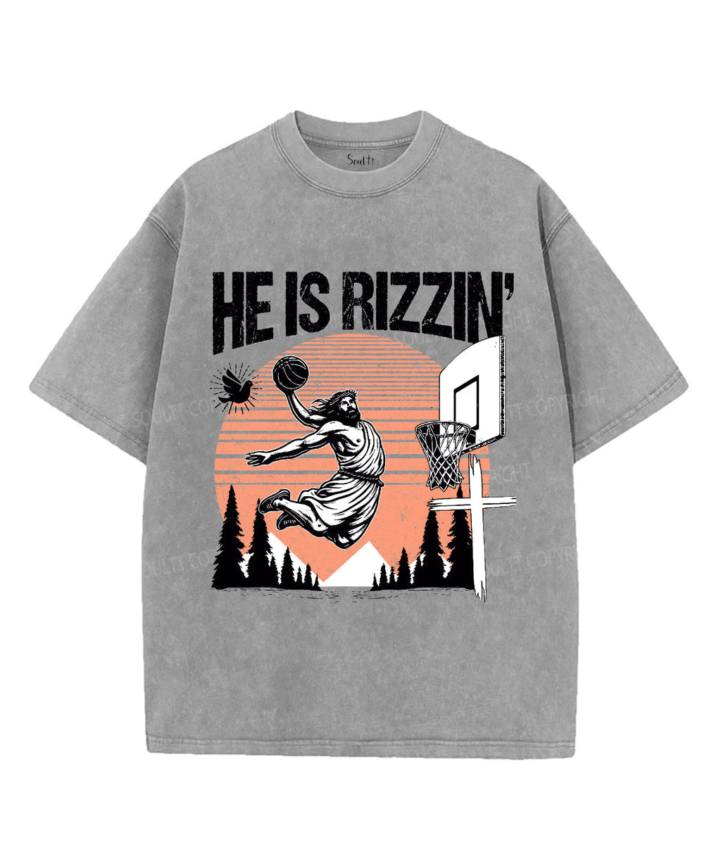 He Is Rizzin' Unisex Washed Christian T-shirt Style002 Hoodie, Sweatshirt | CiraTrend.com (Image 2)