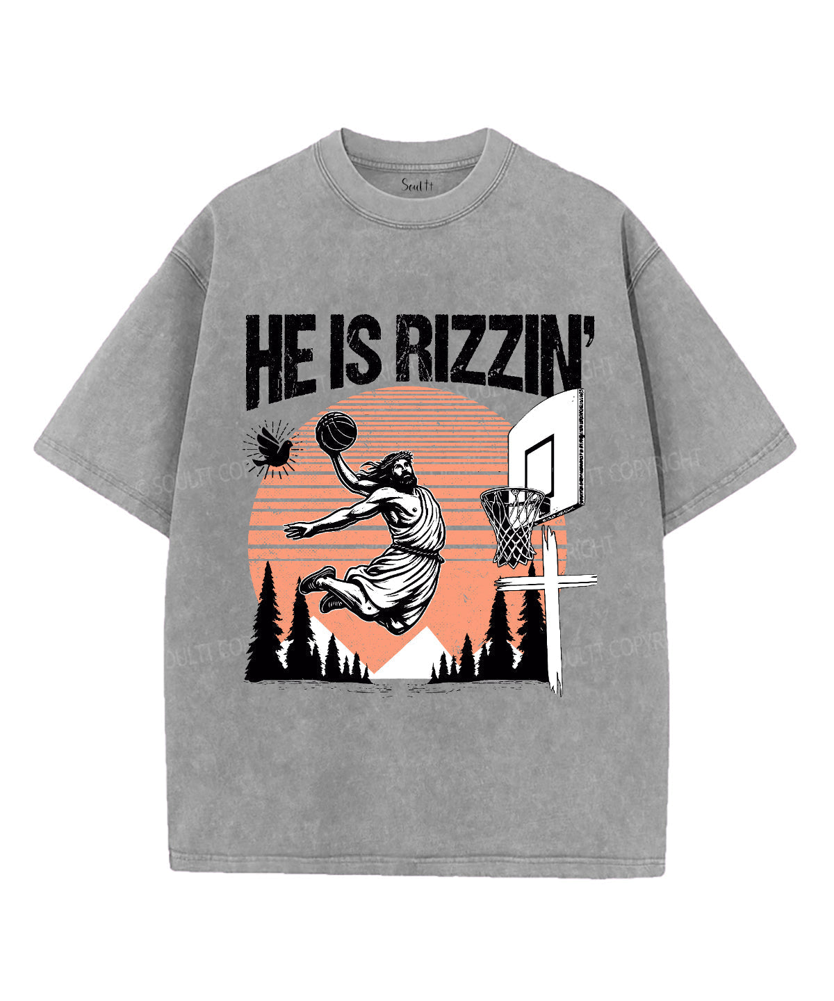 He Is Rizzin' Unisex Washed Christian T-shirt Style002 Hoodie, Sweatshirt | CiraTrend.com (Image 2)