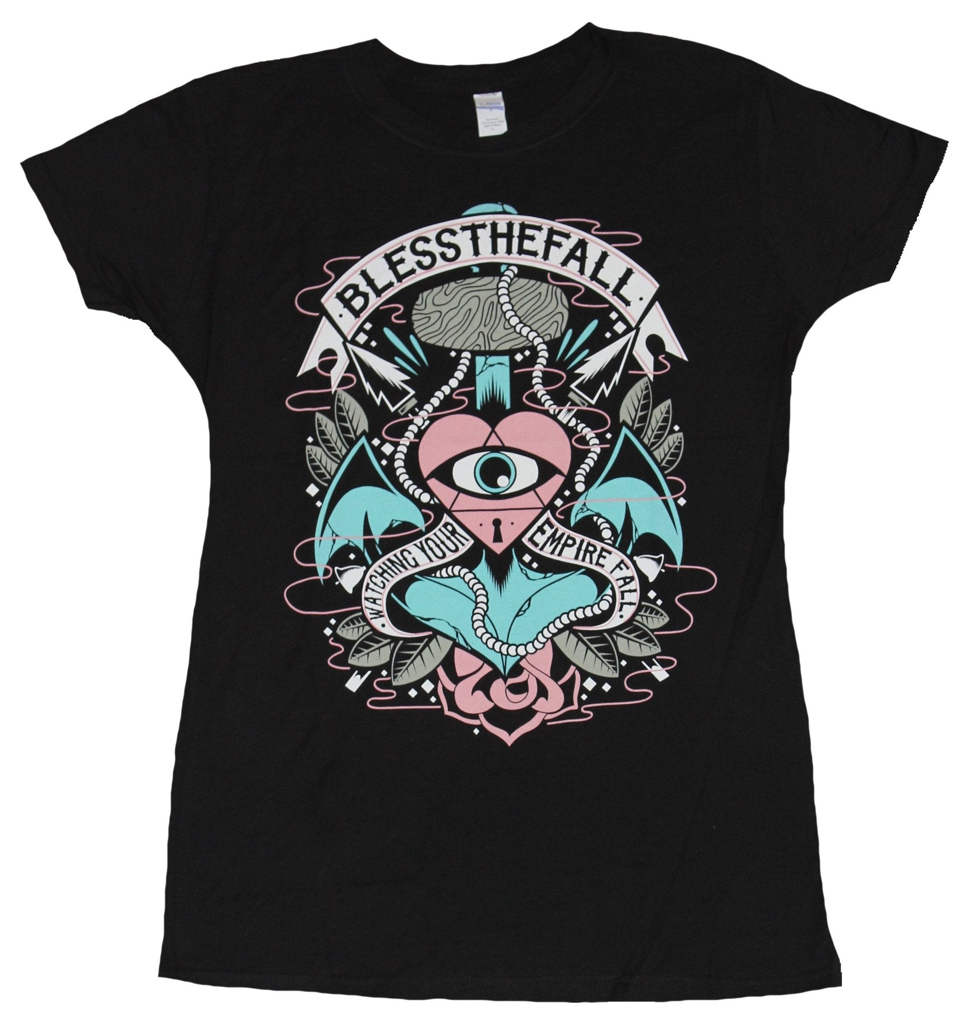 Blessthefall Bless the Fall Girls Juniors  T-Shirt - Heart Eye Watching Empire Hoodie, Sweatshirt | CiraTrend.com