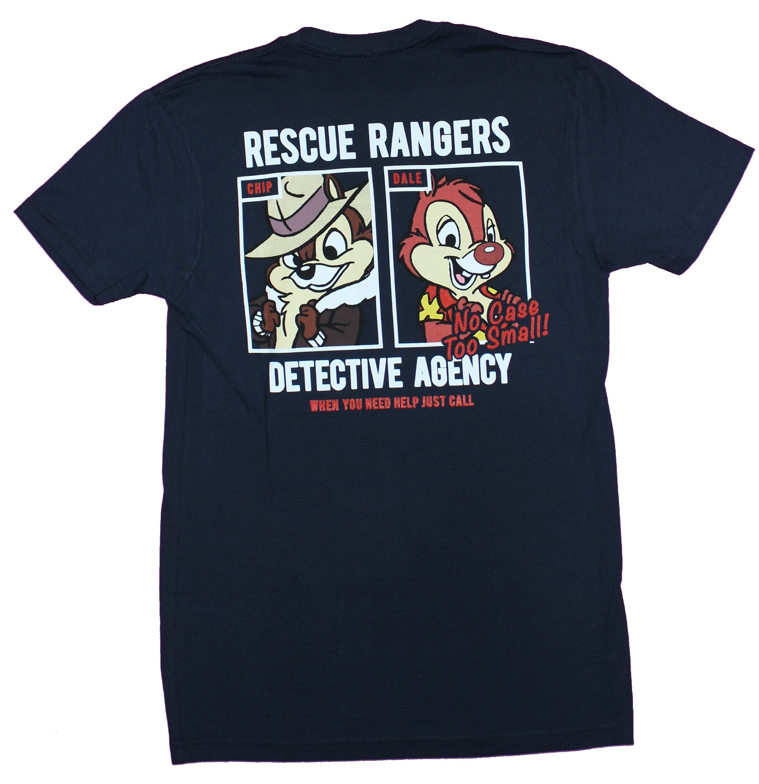Rescue Rangers Mens T-Shirt - RR Logo Lapel Chip & Dale Back Image Hoodie, Sweatshirt | CiraTrend.com (Image 2)
