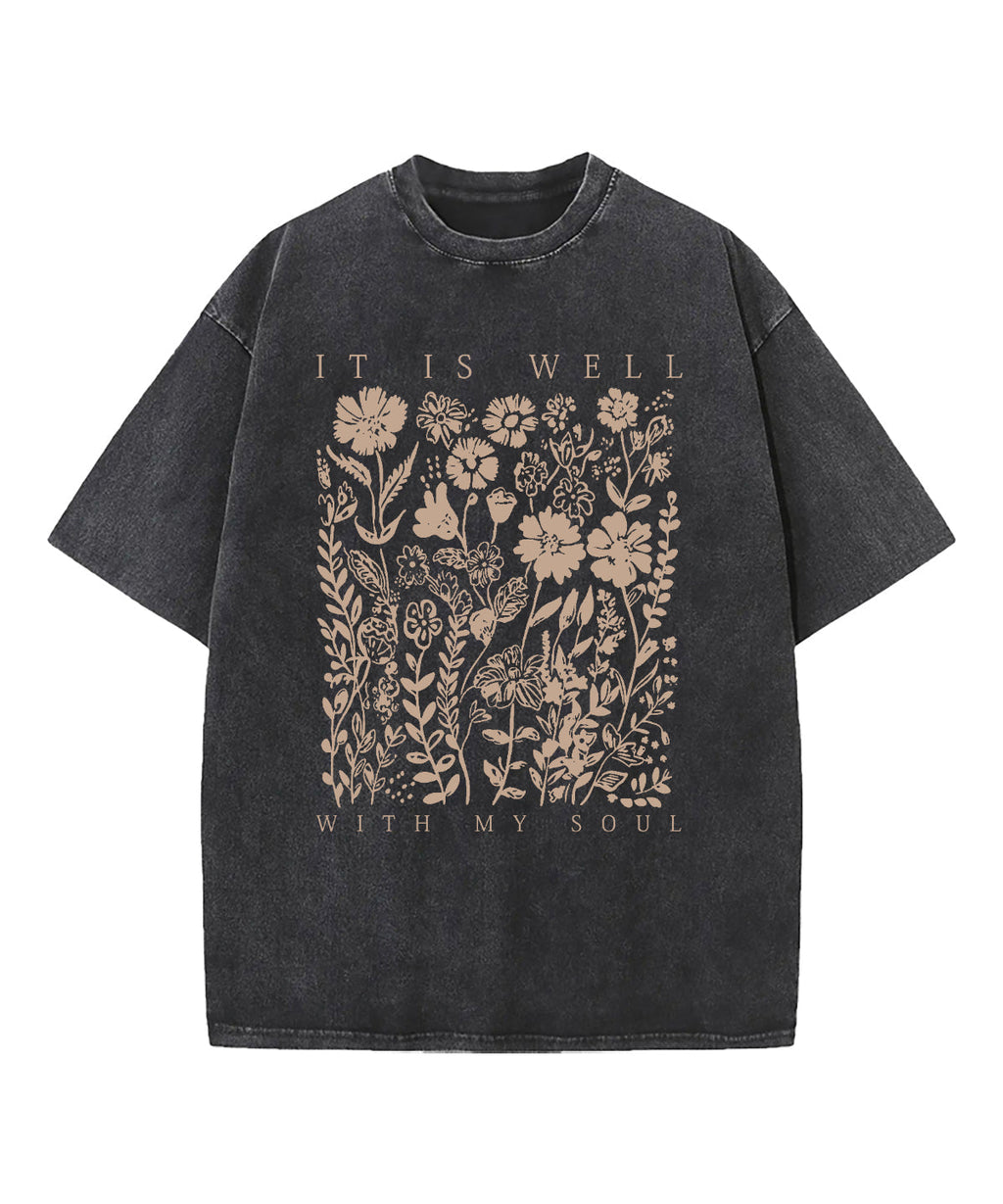 It Is Well With My Soul Washed Christian T-shirt Style011 Hoodie, Sweatshirt | CiraTrend.com (Image 1)