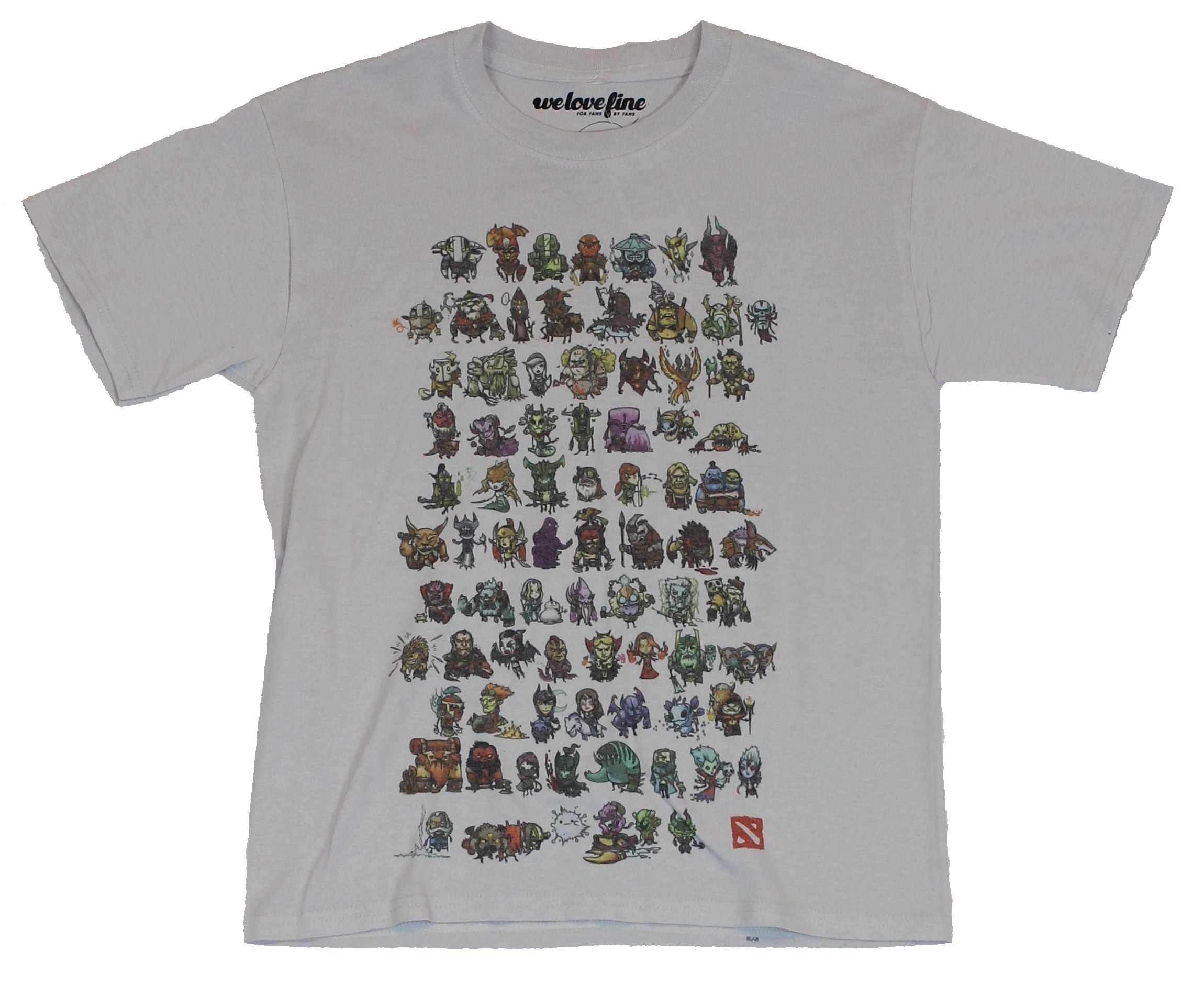 Dota 2 Mens T-Shirt - Chibi Style Hero Line Up All Over Image Hoodie, Sweatshirt | CiraTrend.com
